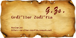Gröller Zsófia névjegykártya
