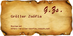 Gröller Zsófia névjegykártya